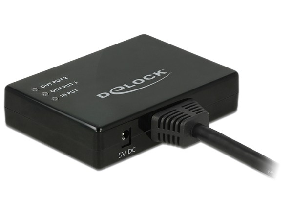DeLock HDMI Splitter - Video-/Audio-Splitter - 2 x HDMI - Desktop