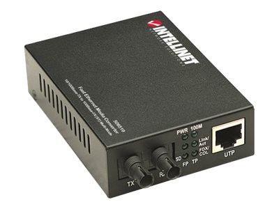Intellinet Fast Ethernet Media Converter, 10/100Base-Tx to 100Base-Fx (ST) Multi-Mode, 2 km (1.24 mi) - Medienkonverter - 100Mb LAN - 10Base-T, 100Base-FX, 100Base-TX - bis zu 2 km - 1310 nm