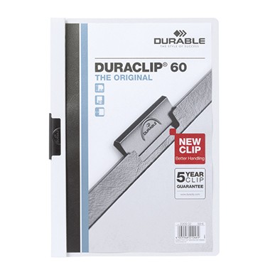 DURABLE Klemmmappe DURACLIP 60 220902 DIN A4 Hartfolie weiß