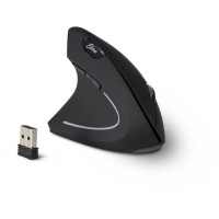 Eterno KM-206L - Vertikale Maus - ergonomisch - Für Linkshänder - 6 Tasten - kabellos - 2.4 GHz - kabelloser Empfänger (USB)