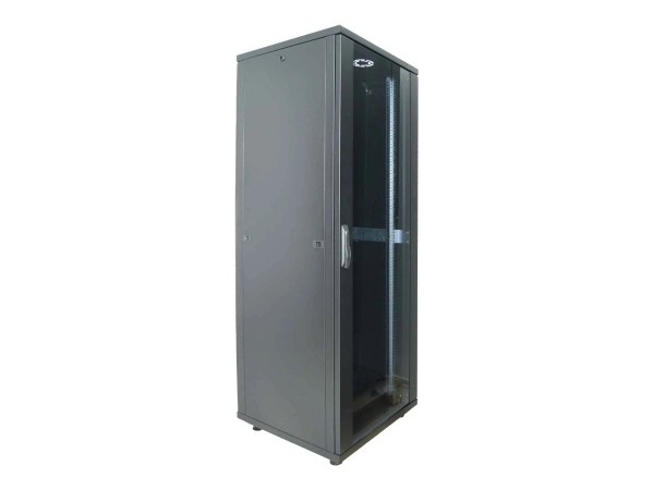 Intellinet Network Cabinet, Free Standing (Basic), 42U, Usable Depth 123 to 573mm/Width 503mm, Black, Flatpack, Max 600kg, Server Rack, IP20 rated, 19", Steel, Single-Point Door Lock, One Lock Per Side Panel, Three Year Warranty - Basic - Schrank Netzwerkschrank - Schwarz, RAL 9005 - 42HE - 48.3 cm (19")