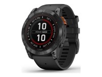 Garmin Fenix 7X Pro - Solar Edition - 51 mm - Slate Gray - Sportuhr mit Band - Silikon - schwarz - Handgelenkgröße: 127-210 mm - Anzeige 3.556 cm (1.4