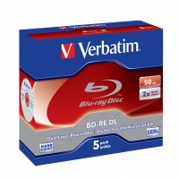 Verbatim - 5 x BD-RE DL - 50 GB 2x - Jewel Case (Schachtel)
