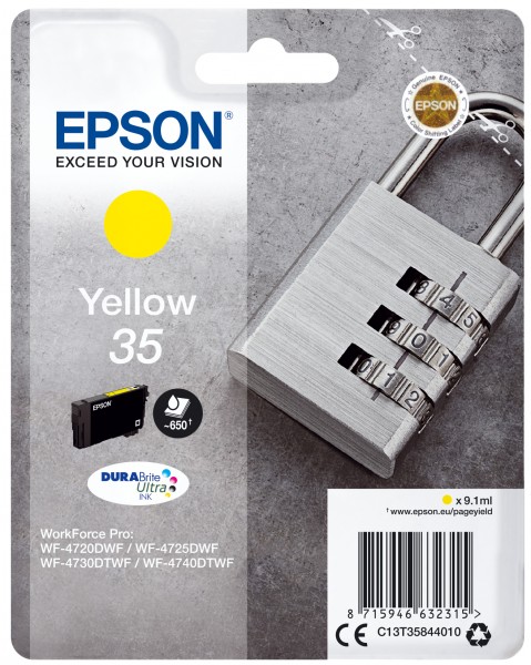 Epson 35 - 9.1 ml - Gelb - Original - Blisterverpackung - Tintenpatrone - für WorkForce Pro WF-4720, WF-4720DWF, WF-4725DWF, WF-4730, WF-4730DTWF, WF-4740, WF-4740DTWF
