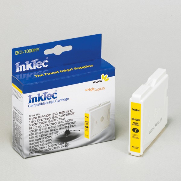InkTec Tinte kompatibel zu Brother LC1000Y gelb 400 Seiten Dye based