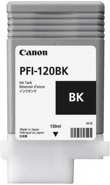 Canon PFI-120 BK - 130 ml - Schwarz - original - Tintenbehälter - für imagePROGRAF GP-200, GP-300, TM-200, TM-205, TM-300, TM-305