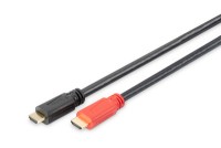 DIGITUS - Highspeed - HDMI-Kabel mit Ethernet - HDMI männlich zu HDMI männlich - 10 m - Doppelisolierung - Schwarz - aktiv, unterstützt 4K 30 Hz (3840 x 2160)