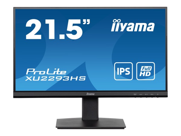 iiyama ProLite XU2293HS-B5 - LED-Monitor - 55.9 cm (22") (21.5" sichtbar) - 1920 x 1080 Full HD (1080p) @ 75 Hz - IPS - 250 cd/m² - 1000:1 - 3 ms - HDMI, DisplayPort - Lautsprecher - mattschwarz