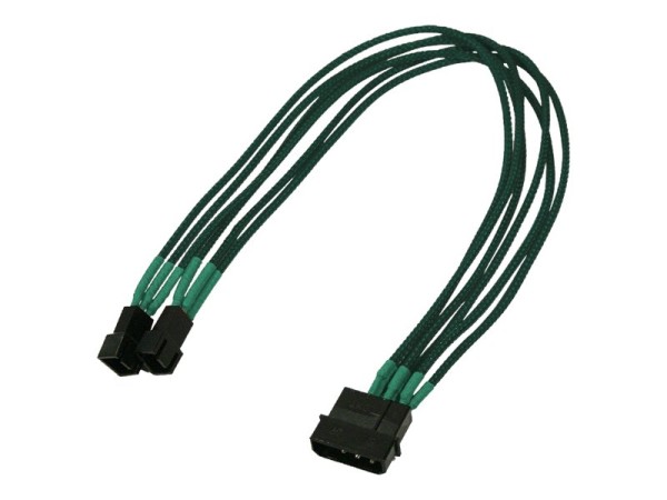 Nanoxia - Netzteil für Lüfter - 3 PIN Internal Power (M) bis interne Stromversorgung 4-polig, (nur für Lüfter) (M) - 30 cm - grün