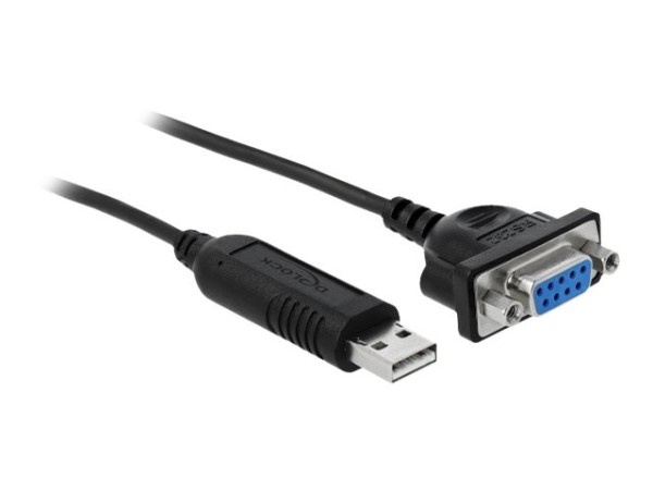 Delock Kabel seriell - USB-A (M) bis DB-9 (W) - 1,8 m - Schwarz - 66281