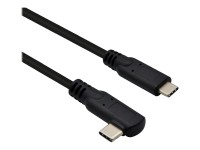 Roline - USB-Kabel - USB-C (M) zu USB-C (M) gewinkelt - USB 3.2 Gen 2 - 20 V - 5 A - 1 m - USB-Stromversorgung (100 W) - Schwarz