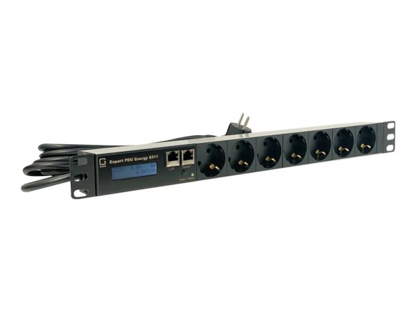 Gude Expert PDU Energy 8311-1 - Stromverteilungseinheit (Rack - einbaufähig) - Ethernet 10/100 - Eingabe, Eingang Typ F - Ausgangsanschlüsse: 7 (7 x Typ F) - 1U - 48.3 cm (19")