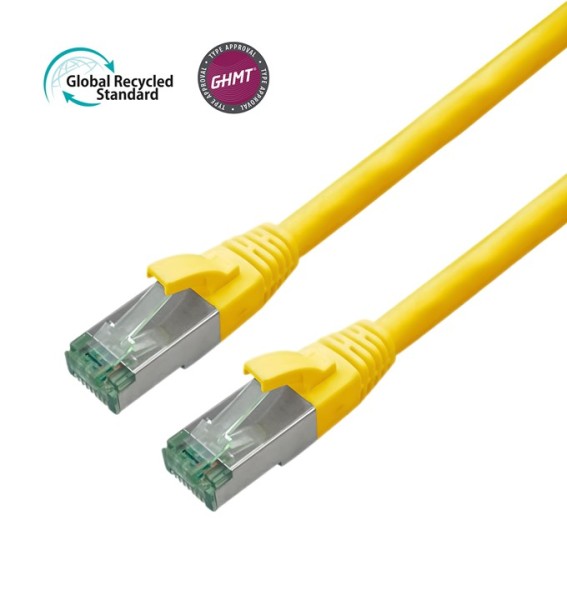 Bayko Patchkabel S/FTP Cat 7 GHMT, GRS-zertifiziert, gelb 0,5m