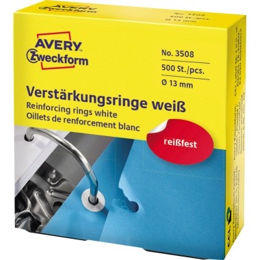 Avery Zweckform Lochverstärkungs- ring 3508 weiß 500 St./Pack.