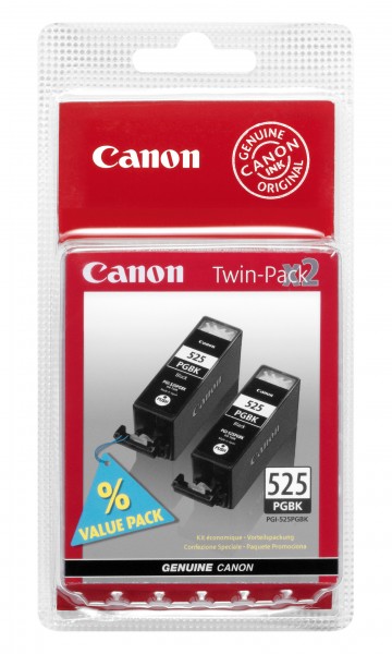 Canon PGI-525PGBK Twin Pack - 2er-Pack - Schwarz - Original - Tintenbehälter - für PIXMA iP4950, iX6550, MG5350, MG6150, MG6250, MG8150, MG8250, MX715, MX885, MX892, MX895