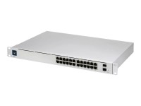 Ubiquiti UniFi Switch USW-Pro-24-POE - Switch - managed - 24 x 10/100/1000 (16 PoE+, 8 PoE++) + 2 x 10 Gigabit SFP+ (Uplink) - Desktop, an Rack montierbar - PoE++ (400 W)