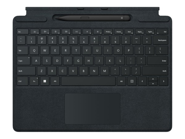 Microsoft Surface Pro Signature Keyboard - Tastatur - mit Touchpad, Beschleunigungsmesser, Surface Slim Pen 2 Ablage- und Ladeschale - QWERTZ - Deutsch - Schwarz - kommerziell - mit Slim Pen 2 - für Surface Pro 8, Pro 9 for Business