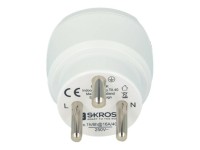 SKROSS Country Adapter Europe to Denmark - Adapter für Power Connector - Typ K (S) zu Typ F (R) - 100-250 V - 16 A - weiß