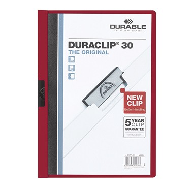 DURABLE Klemmmappe DURACLIP 30 220031 DIN A4 Hartfolie aubergine