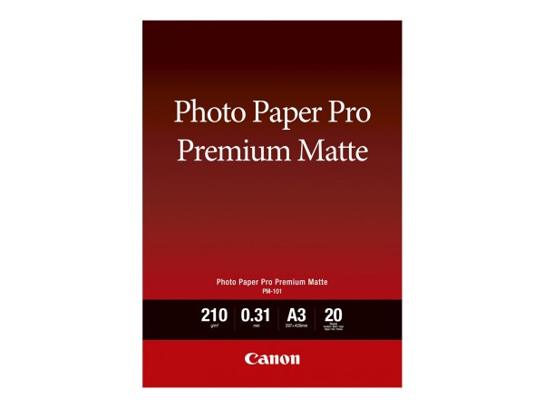 Canon Fotopapier PM-101 8657B006 DIN A3 210 g/m² weiß matt glatt 20 Blatt