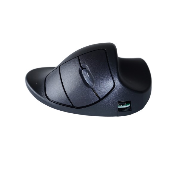 Hippus HandShoeMouse Right Medium - Vertikale Maus - Für Rechtshänder - Laser - 3 Tasten - kabellos - kabelloser Empfänger (USB) - Schwarz