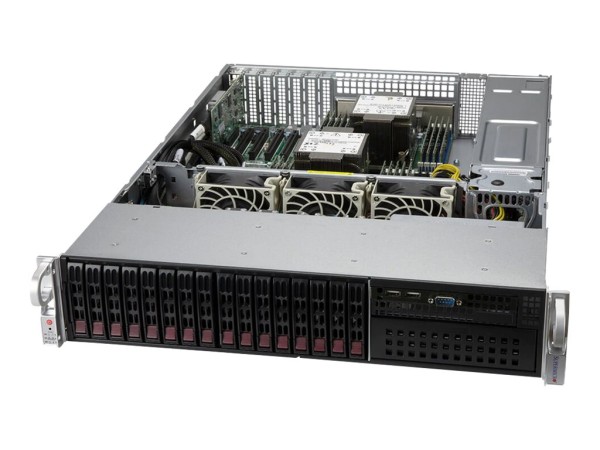 Supermicro Mainstream SuperServer 220P-C9R - Server - Rack-Montage - 2U - zweiweg - keine CPU - RAM 0 GB - SAS - Hot-Swap 6.4 cm (2.5") Schacht/Schächte - keine HDD - AST2600 - GigE - kein Betriebssystem - Monitor: keiner - Schwarz