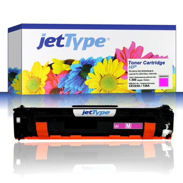 jetType Toner kompatibel zu HP CE323A 128A magenta 1.300 Seiten 1 Stück