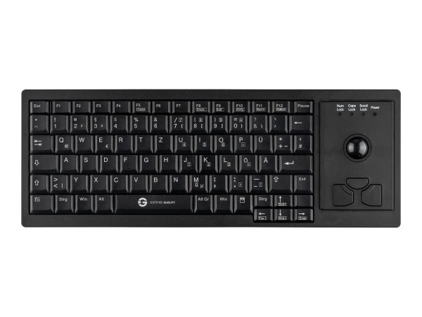 GETT Cleantype Xtra Roll Tastatur mit Trackball USB Farbe schwarz Layout