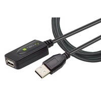 Techly USB-A High speed Verlängerung aktiv schwarz 5m - Digital/Daten - Verlängerungskabel