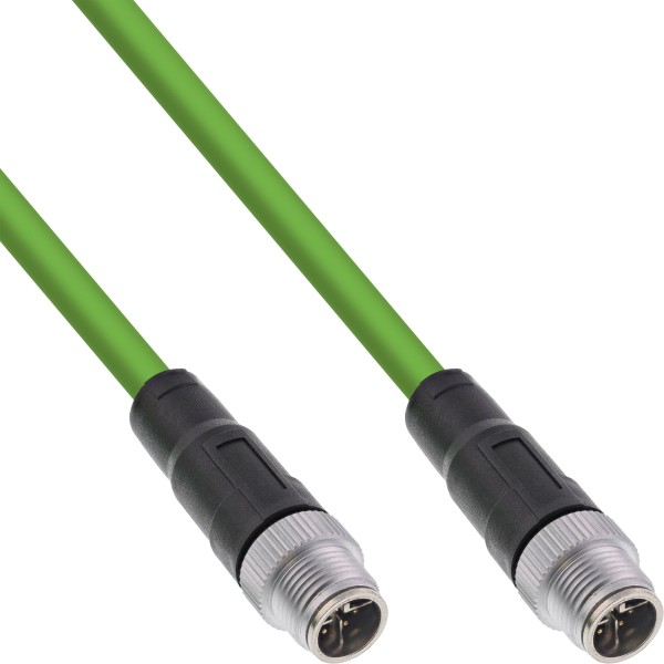 InLine Industrie Netzwerkkabel - M12 8-pin X-kodiert St./St. Cat.6A PUR - 3m