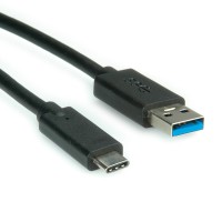 Roline USB-Kabel USB Typ C USB Typ A 11.02.9011 geschirmt 1.00 m Schwarz