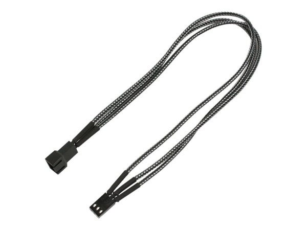 Nanoxia - Verlängerungskabel für Lüfterspannungsversorgung - 3 PIN Internal Power (W) bis 3 PIN Internal Power (M) - 30 cm - Kohle
