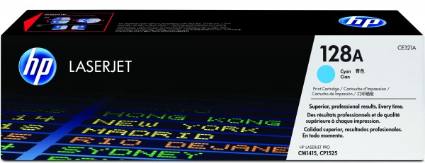 HP 128A - Cyan - Original - LaserJet - Tonerpatrone (CE321A) - für Color LaserJet Pro CP1525n, CP1525nw; LaserJet Pro CM1415fn, CM1415fnw