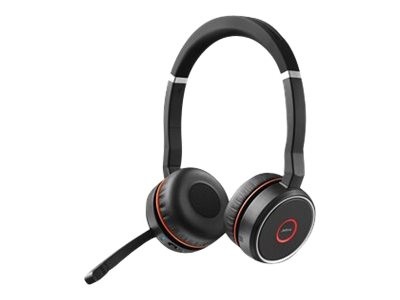 Jabra Evolve 75 SE MS Stereo - Headset - On-Ear - Bluetooth - kabellos - aktive Rauschunterdrückung - USB - mit Ladestation - Zertifiziert für Microsoft Teams - für LINK 380a MS