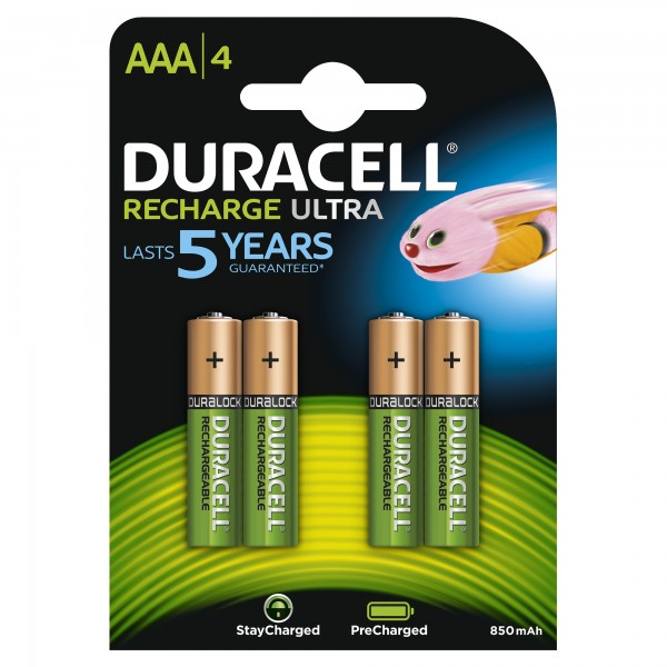 Duracell Akku NiMH Stay Charged AAA Micro LR03 800 mAh 1,2V 4er Blister DUR203822