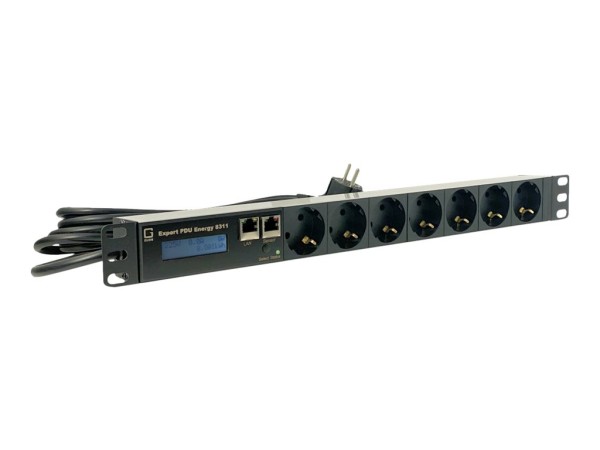 Gude Expert PDU Energy 8311-2 - Stromverteilungseinheit (Rack - einbaufähig) - Ethernet 10/100 - Eingabe, Eingang Typ F - Ausgangsanschlüsse: 7 (7 x Typ F) - 1U - 48.3 cm (19")