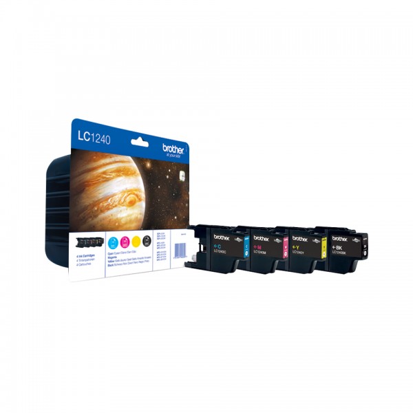 Brother LC1240 Value-Pack - Schwarz, Gelb, Cyan, Magenta - Original - Blister mit akustischem/elektromagnetischem Alarm - Tintenpatrone - für Brother DCP-J525, J725, J925, MFC-J430, J5910, J625, J6510, J6710, J6910, J825