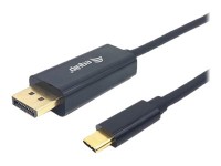 Equip - Adapterkabel - USB-C (M) zu DisplayPort (M) - Displayport 1.2/Thunderbolt 3 - 1 m - unterstützt 4K 60 Hz (3840 x 2160), unterstützt 2K 144 Hz (2560 x 1440), unterstützt 1080 Pixel 240 Hz (1920 x 1200) - Schwarz