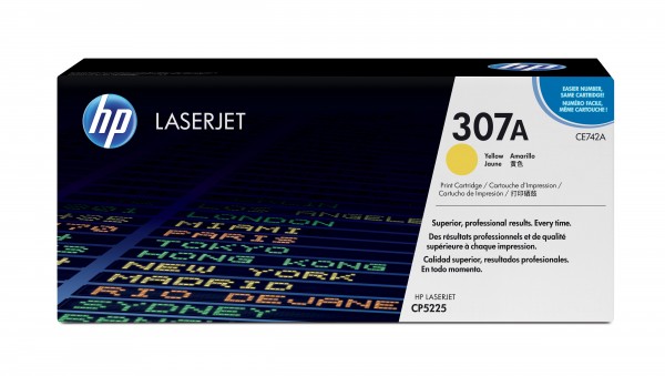 HP 307A - Gelb - Original - LaserJet - Tonerpatrone (CE742A) - für Color LaserJet Professional CP5225, CP5225dn, CP5225n