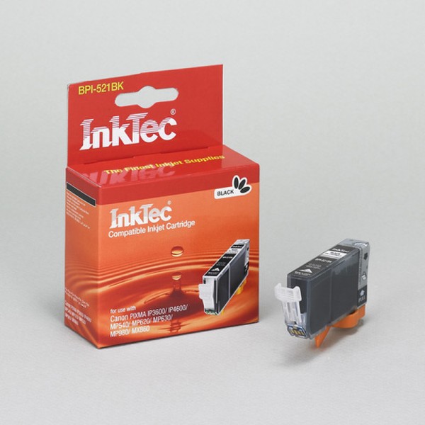 InkTec Tinte kompatibel zu Canon 2933B001 CLI-521 BK Fotoschwarz 9 ml Dye based 1 Stück