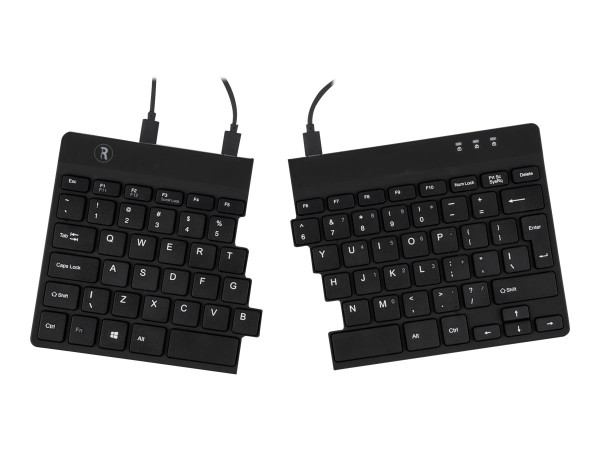R-Go Split Ergonomische Tastatur, QWERTY (US), schwarz, drahtgebundenen - Tastatur - USB - QWERTY - USA - Schwarz