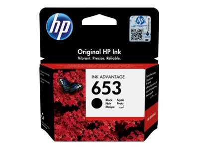 HP 653 - 6 ml - Schwarz - original - Ink Advantage - Tintenpatrone - für DeskJet Plus Ink Advantage 6075, Ink Advantage 6475, Ink Advantage 6475 All-in-On