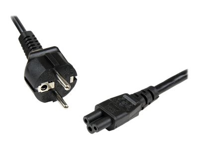 StarTech 1m Standard Laptop Stromkabel - Schuko CEE7 auf IEC320 C5 Kleeblatt / Mickey Mouse Netzkabel - Kaltgerätestecker - Stromkabel - IEC 60320 C5 bis CEE 7/7 (M) - Wechselstrom 250 V - 1 m - geformt - Schwarz