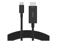Belkin Connect - Adapterkabel - 24 pin USB-C männlich zu HDMI männlich - 2 m - Schwarz - passiv, Support von 8K 60 Hz, DP Alt Modus-Support