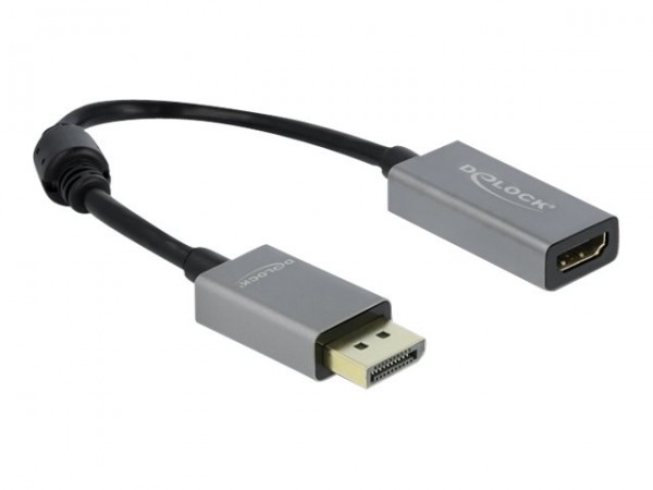 Delock - Videoadapter - DisplayPort männlich zu HDMI weiblich - 20 cm - Grau, Schwarz - 4K Unterstützung, aktiv