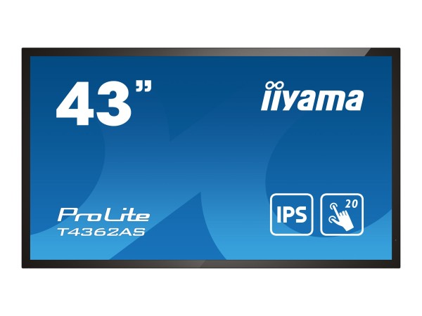 iiyama ProLite T4362AS-B1 - 109 cm (43") Diagonalklasse (108 cm (42.5") sichtbar) LCD-Display mit LED-Hintergrundbeleuchtung - interaktive Digital Signage - mit Touchscreen (Multi-Touch) - Android - 4K UHD (2160p) 3840 x 2160 - Schwarz, matte Oberfläche