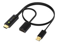 TECHly - Videoadapter - HDMI männlich zu USB (nur Strom), DisplayPort - Schwarz - 4Kx2K60Hz Support