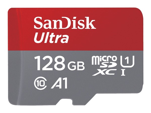 SanDisk Ultra - Flash-Speicherkarte (microSDXC-an-SD-Adapter inbegriffen) - 128 GB - A1 / UHS-I U1 / Class10 - microSDXC UHS-I