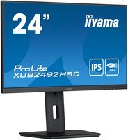iiyama ProLite XUB2492HSC-B5 - LED-Monitor - 61 cm (24") (23.8" sichtbar) - 1920 x 1080 Full HD (1080p) @ 75 Hz - IPS - 250 cd/m² - 1000:1 - 4 ms - HDMI, DisplayPort, USB-C - Lautsprecher - mattschwarz