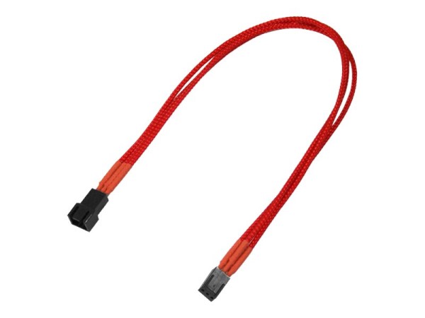 Nanoxia - Verlängerungskabel für Lüfterspannungsversorgung - 3 PIN Internal Power (W) bis 3 PIN Internal Power (M) - 30 cm - Rot